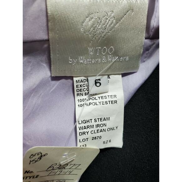 Wtoo by Watters Women Purple Polyester One Shoulder Off Long Maxi Dress Size 6 - Picture 9 of 10
